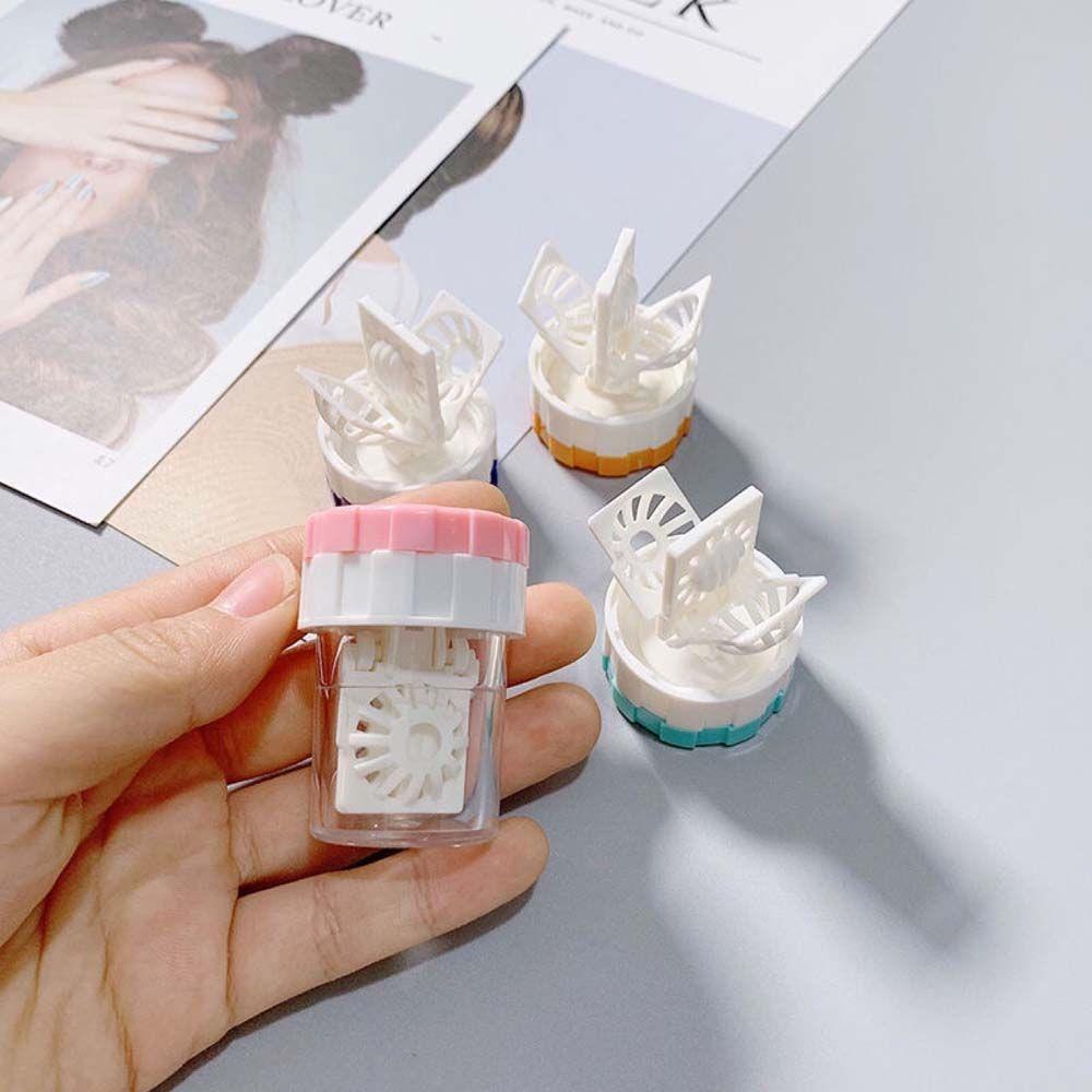 Цветной флакон для чистки контактных линз Очищающее устройство для контактных линз Очиститель для контактных линз Футляр для чистки контактных линз зелёный