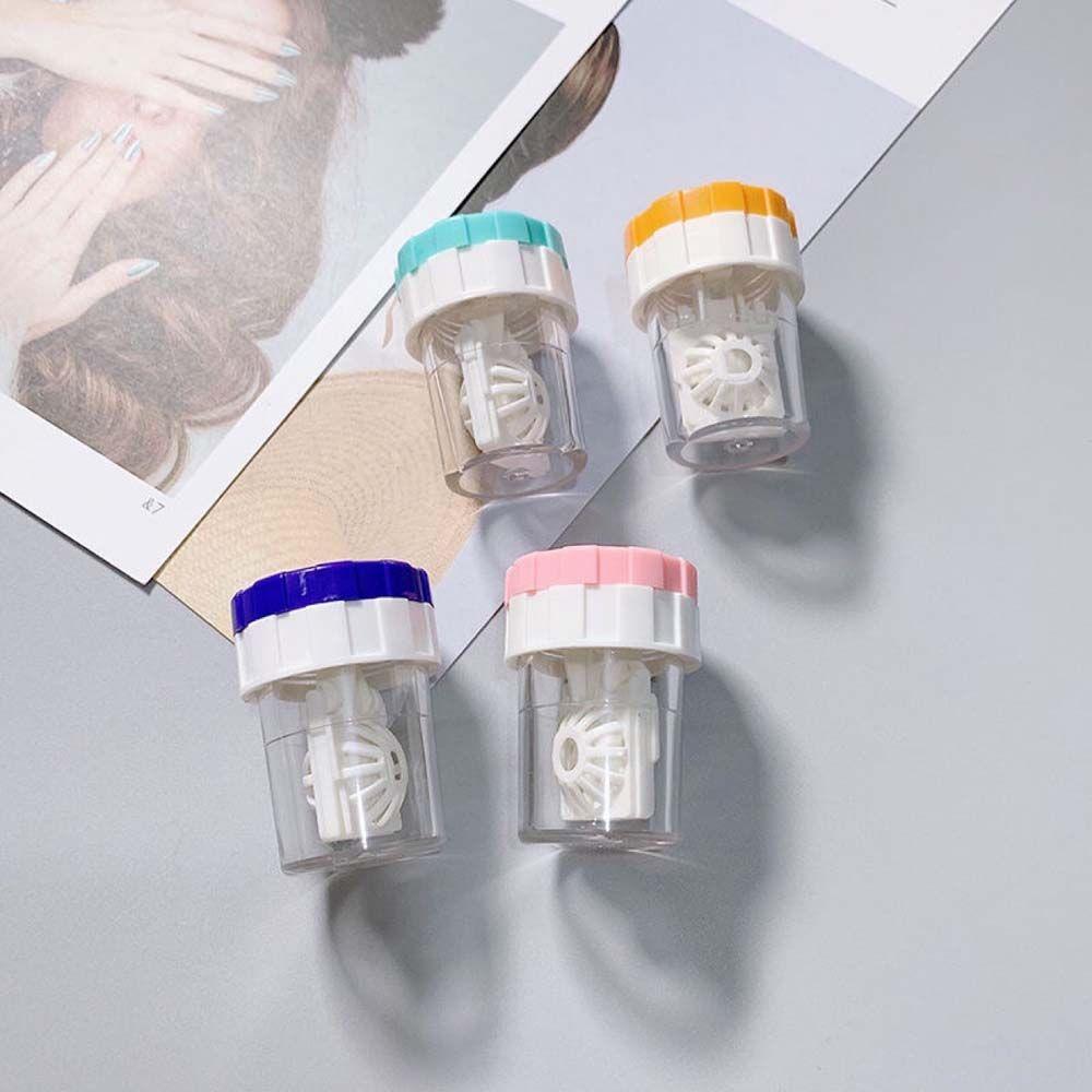 Контейнер для мойки контактных линз Чистящее устройство для контактных линз Очиститель для контактных линз Футляр для контактных линз зелёный